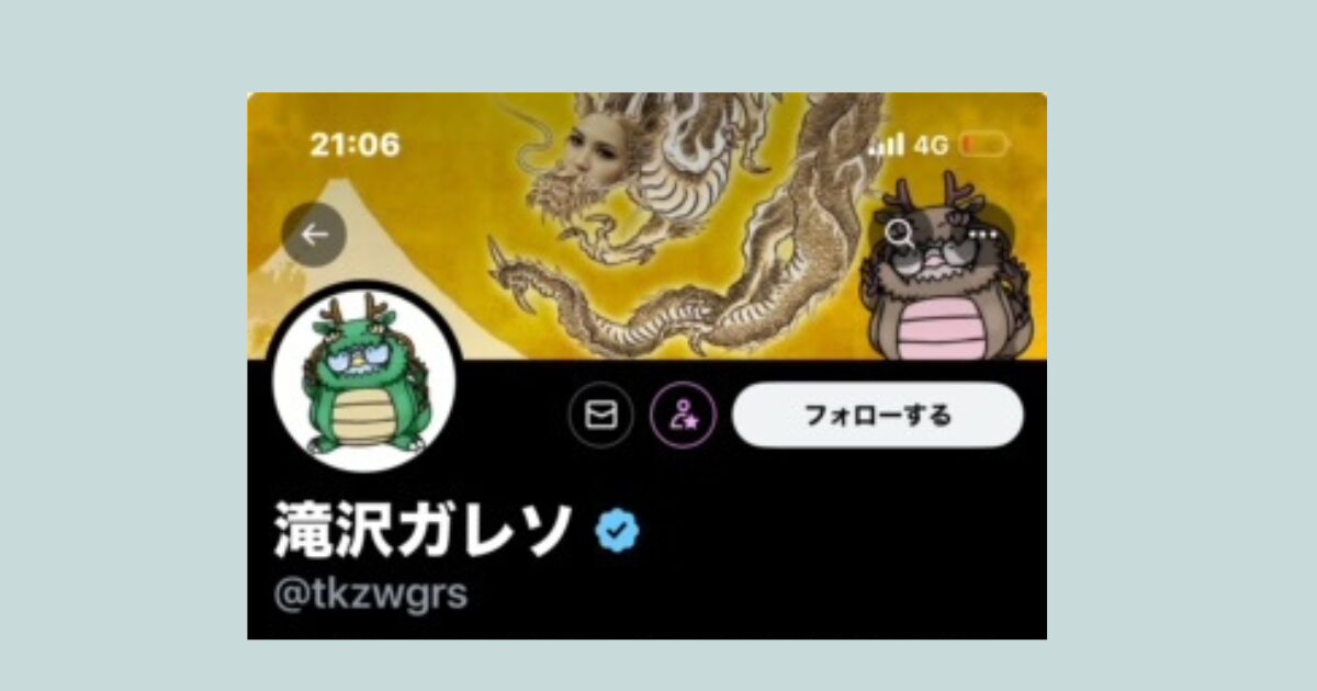 滝沢ガレソのXのプロフイール画像